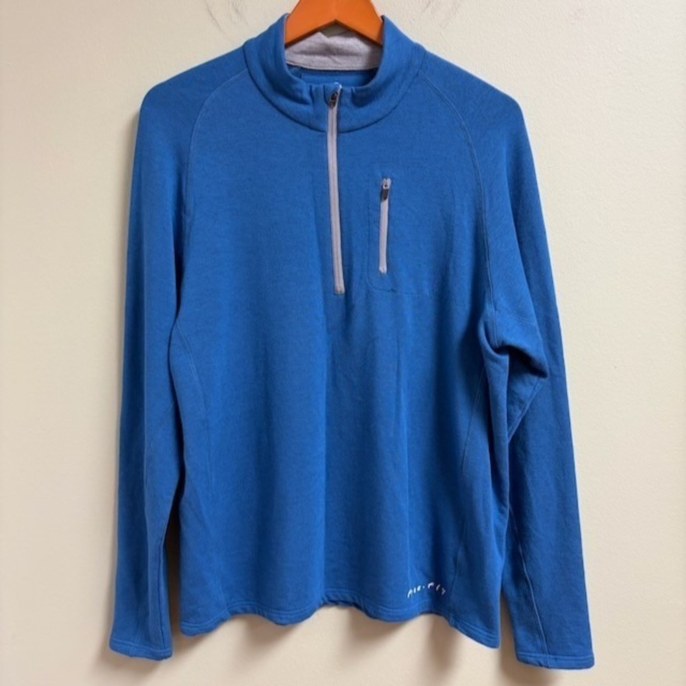 Free Fly Mens Performance Bamboo Apparel Size M Blue Pullover Long Sleeve Active